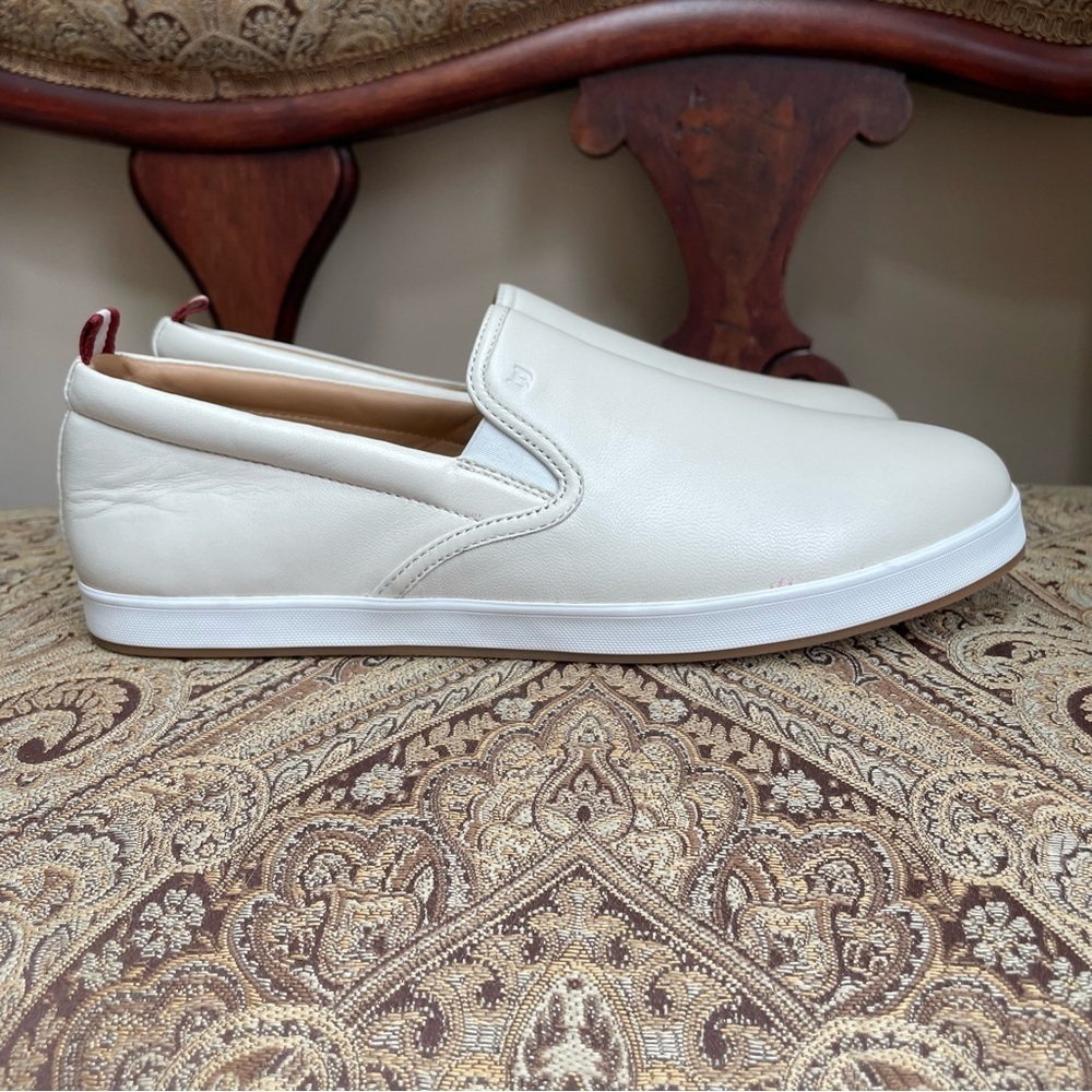New Bally Hinka Bone White Lamb Leather Slip On Loafer Sneakers Size 10 NWOB - Picture 2 of 12